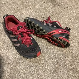 Adidas Pink and Gray Athletic Shoes for Trail Running
